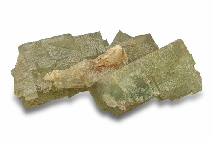 Fluorescent, Green Cubic Fluorite Crystal Cluster - Morocco #277395